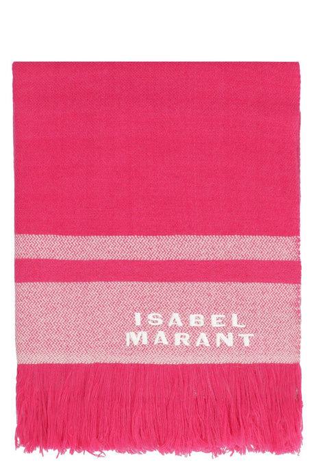 ISABEL MARANT Luxurious Fuchsia Wool-Cashmere Scarf 220x55 cm