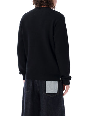 Áo len nam màu đen với bàn đạp bên hông - JIL SANDER