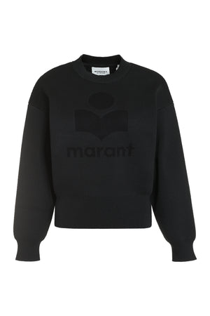 ISABEL MARANT ETOILE Black Ribbed Edges Cotton Blend Crew-Neck Sweater for Women – FW23 Collection