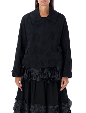 Áo khoác hoa Jaquard cho nữ - Mẫu hoạ tiết đen FW23