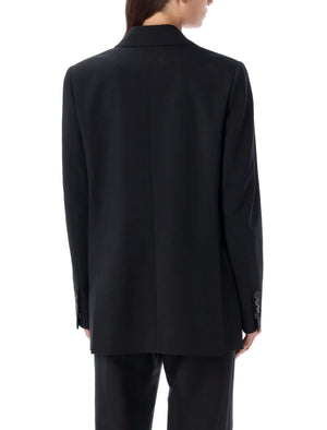 Áo blazer dạ cổ đôi kiểu New York với lót in cho nữ