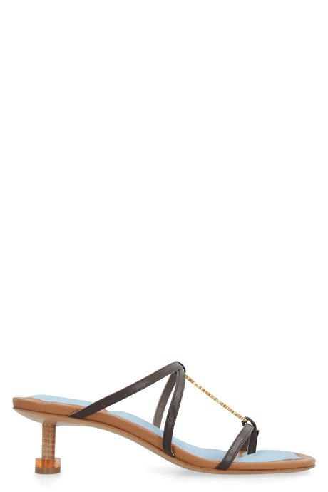 JACQUEMUS Mini Lambskin Low Sandals for Women