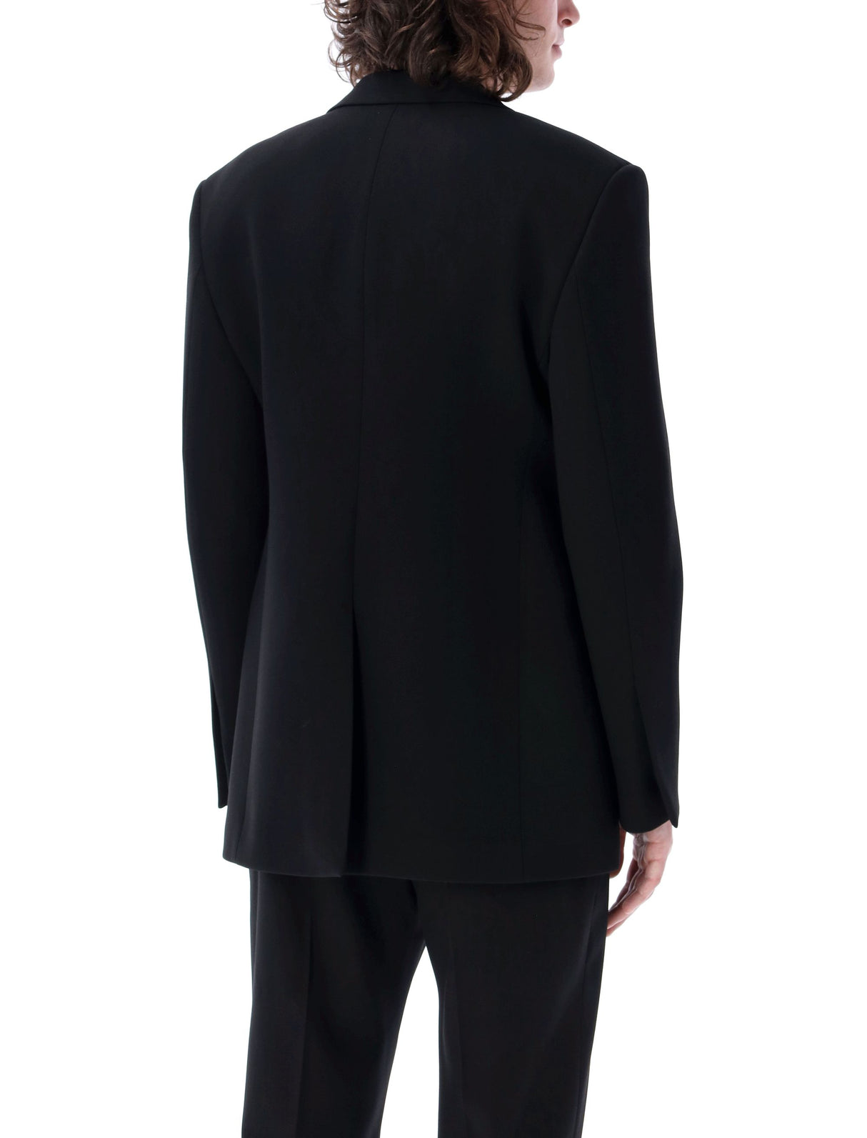 FERRAGAMO Classic Black Wool Tuxedo Blazer for Men - SS23 Collection