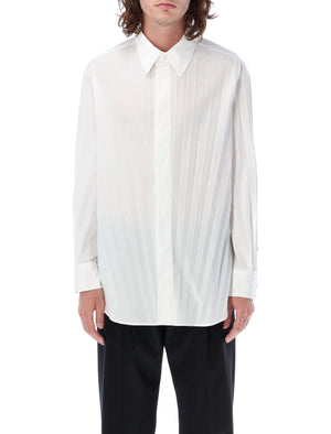 VALENTINO GARAVANI Men's Pleated Cotton-Blend Shirt in White for SS23