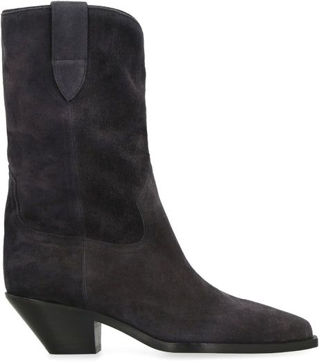 ISABEL MARANT Black Suede Ankle Boots with Pointy Toe for Women (FW23)