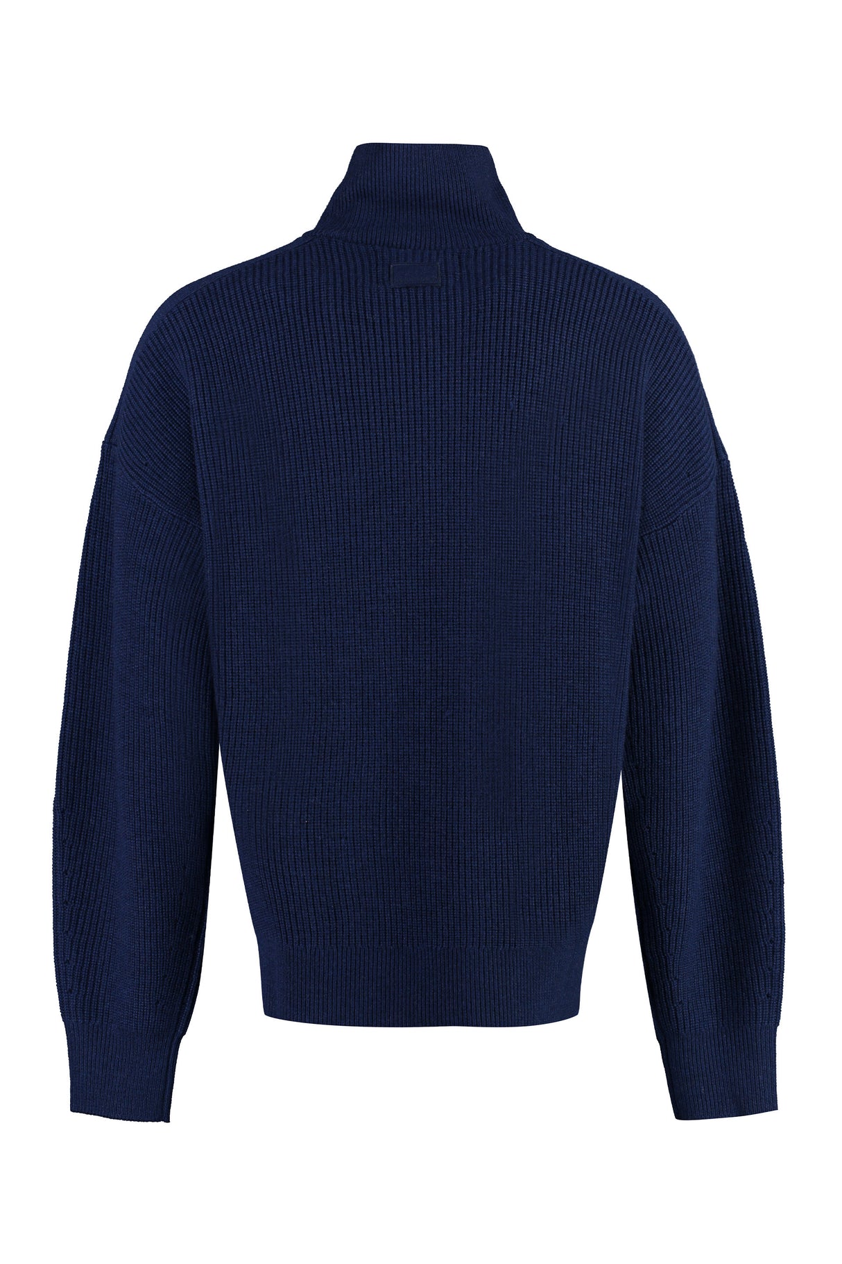 ISABEL MARANT Men's Blue Ribbed Knit Turtleneck Sweater for Fall-Winter 2024