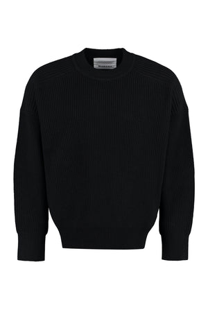 Black Ribbed Wool Crew-Neck Sweater for Men by Isabel Marant FW23