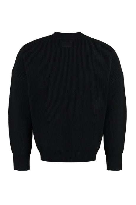 Black Ribbed Wool Crew-Neck Sweater for Men by Isabel Marant FW23