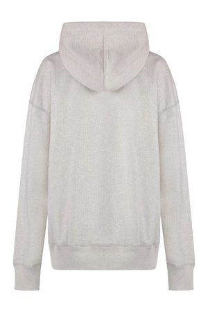 ISABEL MARANT ETOILE Cotton Hoodie with Velvet Logo Intarsia - Casual Women's Wear