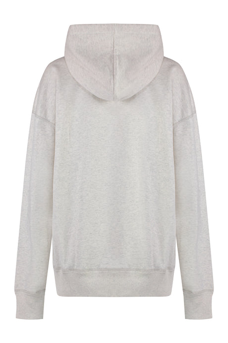 ISABEL MARANT ETOILE Cotton Hoodie with Velvet Logo Intarsia - Casual Women's Wear