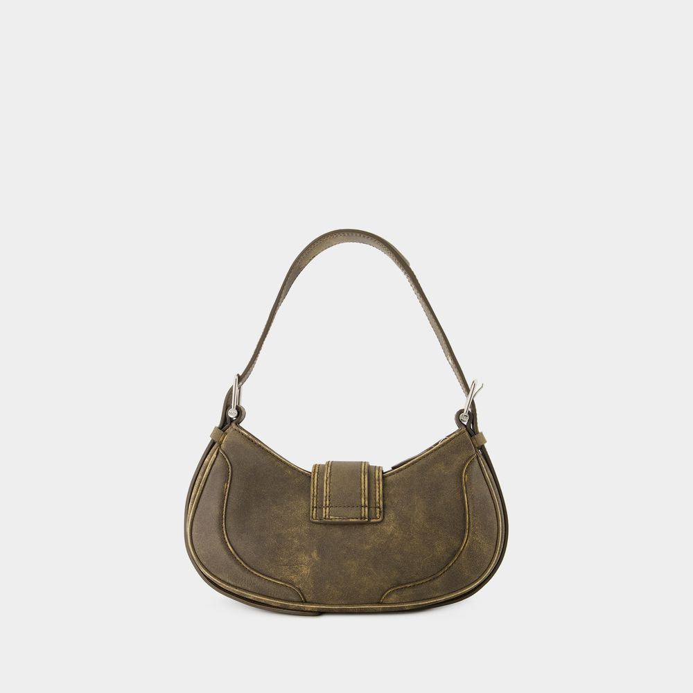 OSOI Chic Brown Leather Hobo Shoulder Bag