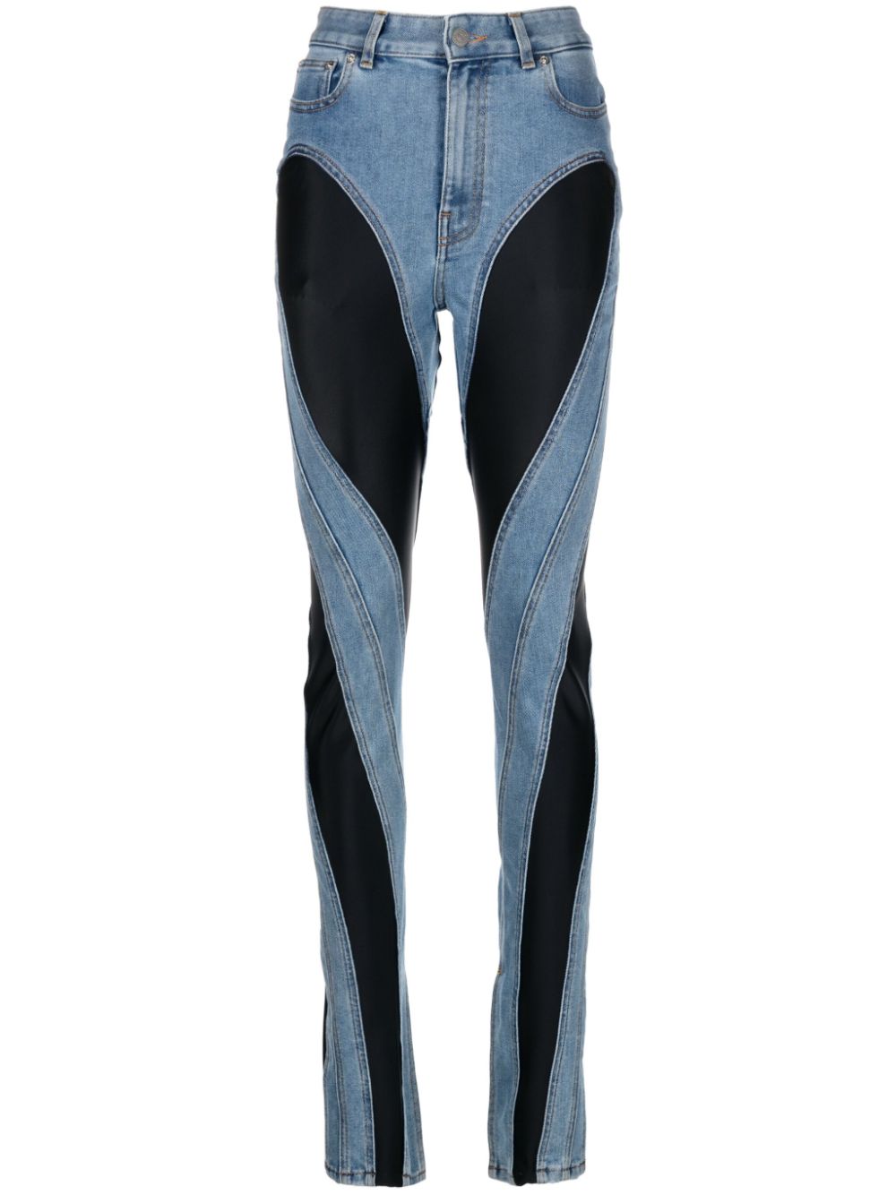 MUGLER Women's Mid-Blue Cotton Jeans for FW23