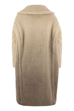 MAX MARA Beige Alpaca and Wool Teddy Bear Jacket with Dégradé Effect and Silk Lining