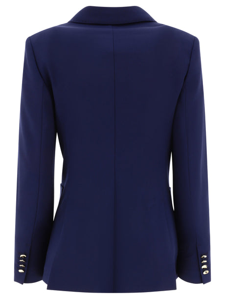 MAX MARA Navy Wool and Mohair Double-Breasted Blazer for Women