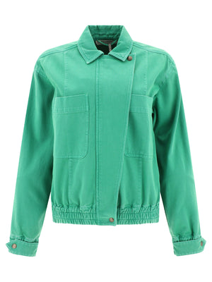 MAX MARA Green Cotton Cropped Jacket for Women - SS24 Collection