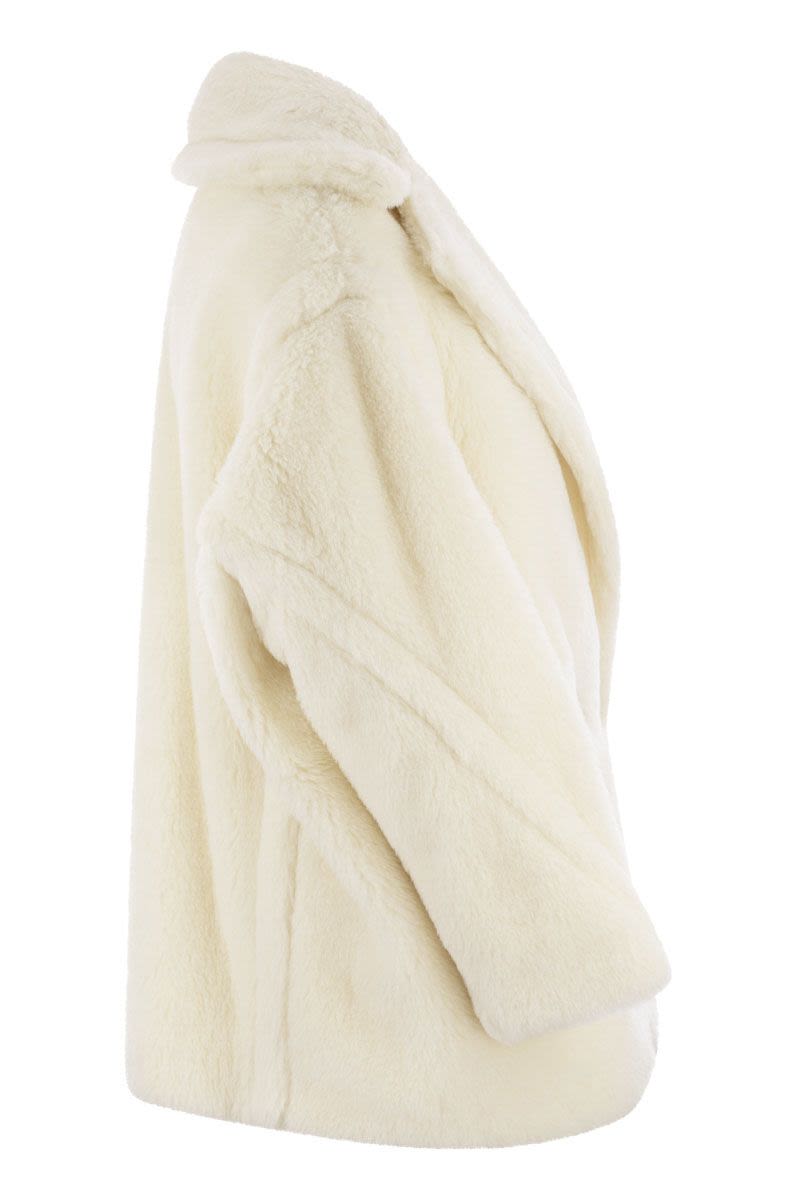 MAX MARA Beige Teddy Bear Jacket in Alpaca and Wool with Silk Lining