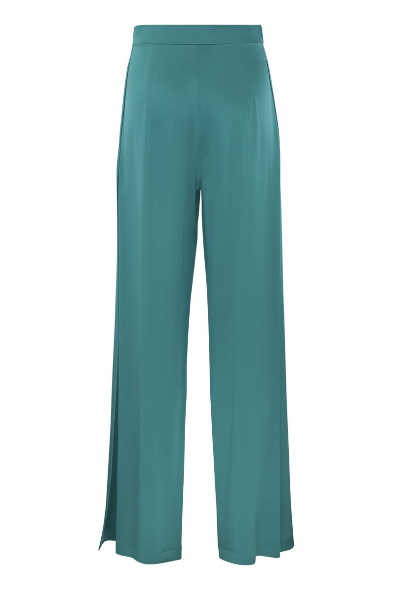 MAX MARA Silk Flare Trousers - High-Waisted Wide Leg Design for Women