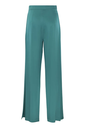 MAX MARA Silk Flare Trousers - High-Waisted Wide Leg Design for Women