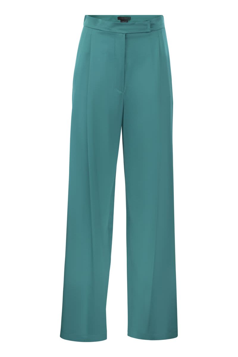 MAX MARA Silk Flare Trousers - High-Waisted Wide Leg Design for Women