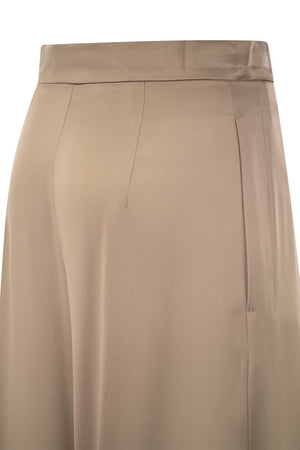 MAX MARA Silk Flare Trousers - High-Waisted Wide Leg Design for Women