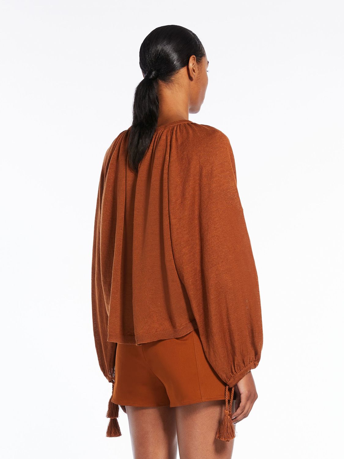 MAX MARA Brown linen women's shirt, perfect for SS24