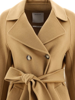 MAX MARA SPORTMAX Beige Cashmere Blend Wrap Jacket for Women - SS24 Collection