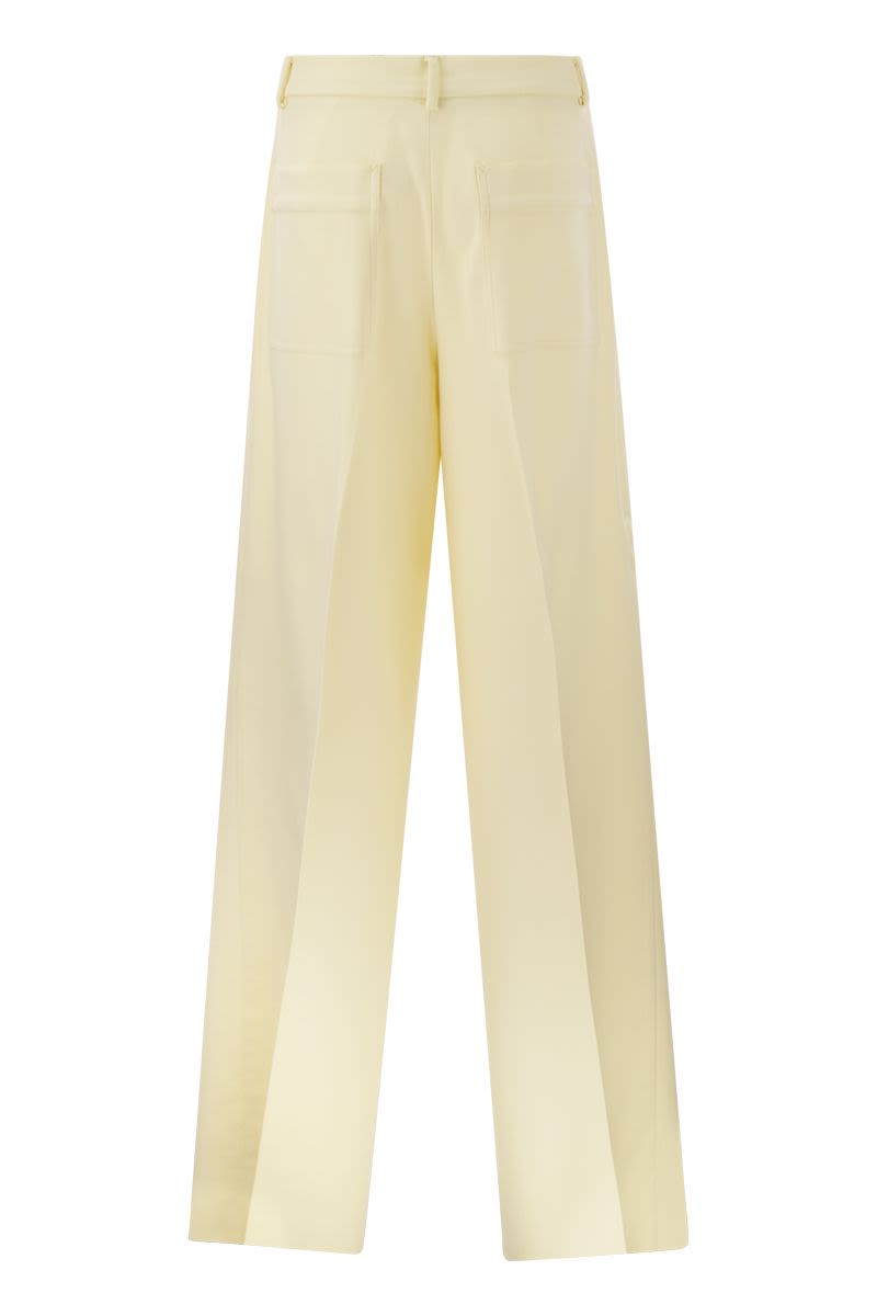 MAX MARA SPORTMAX Beige Cotton Blend Pants for Women - SS24 Collection