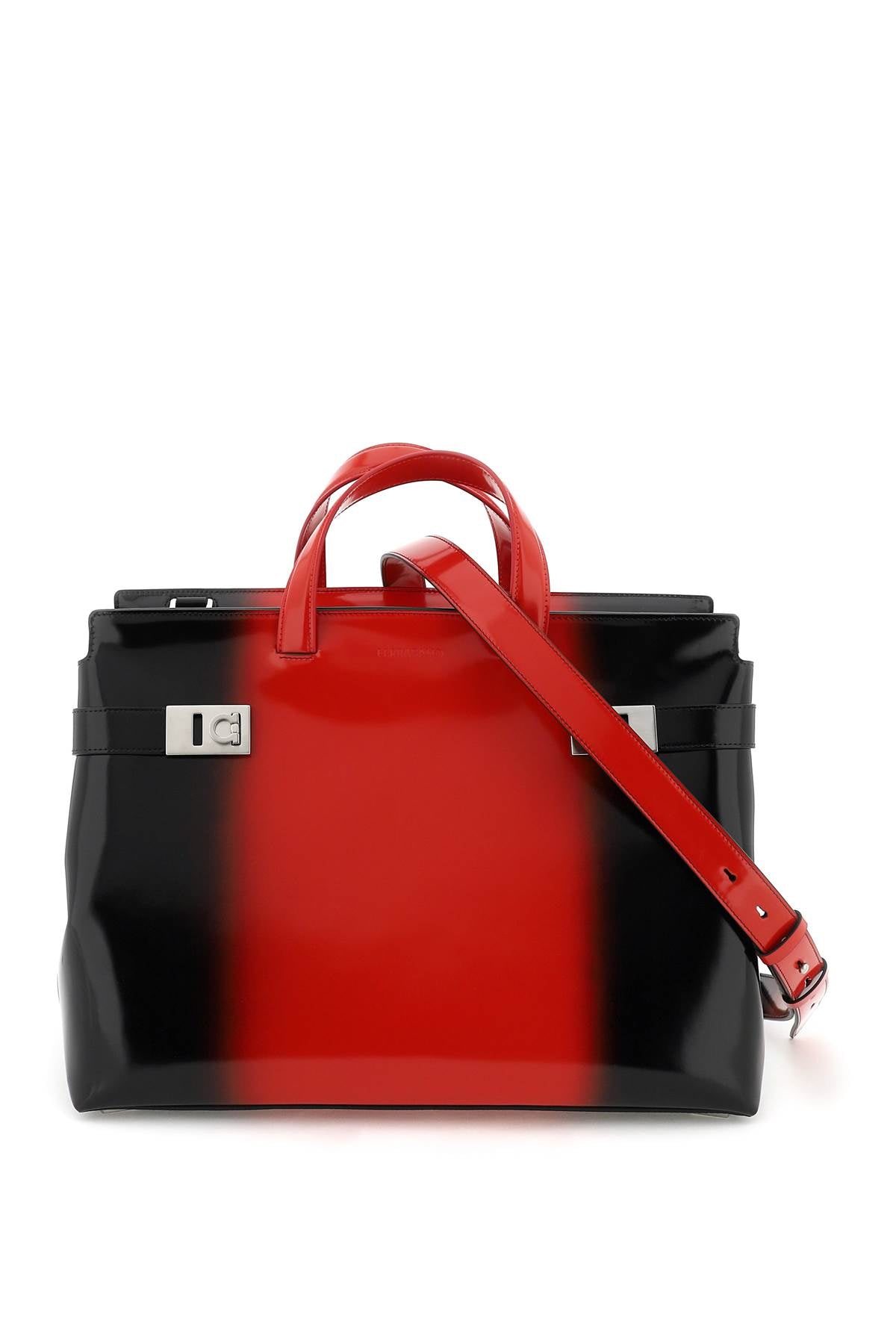 FERRAGAMO Gradient Leather Tote Handbag for Men - Multicolor