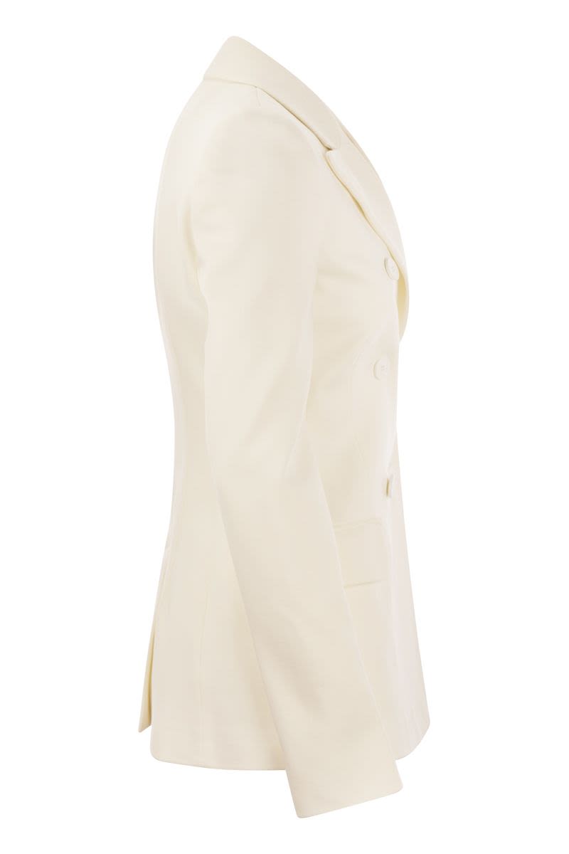 MAX MARA SPORTMAX Women's Double-Breasted Fitted Jacket in White - SS24 Collection