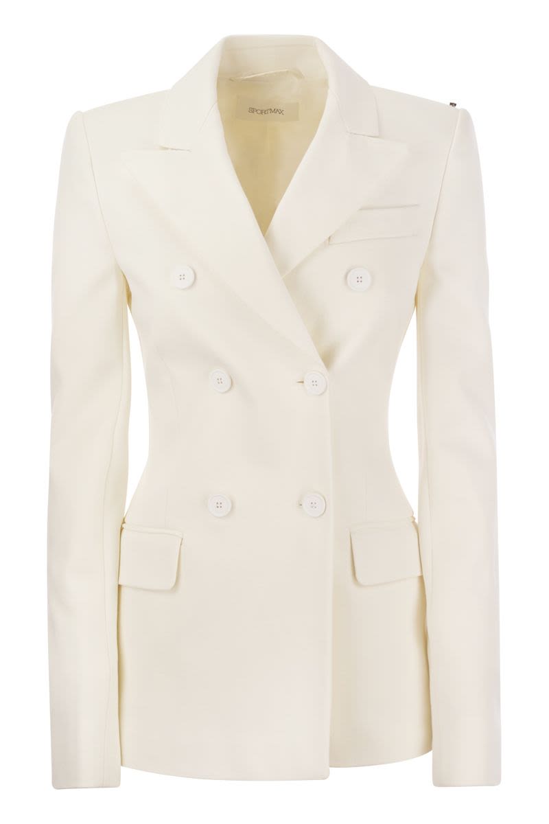 MAX MARA SPORTMAX Women's Double-Breasted Fitted Jacket in White - SS24 Collection