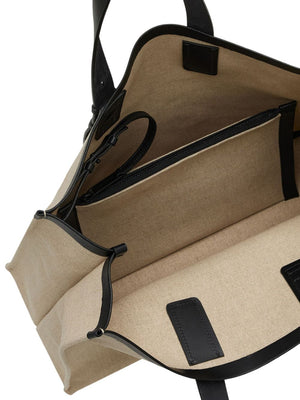 Túi xách đeo vai da Logo-Embossed màu nâu