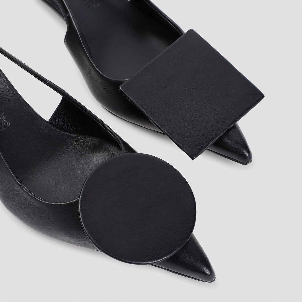 JACQUEMUS Elegant Duelo B Leather Slingback Pumps with 2 Inch Heel