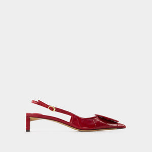 JACQUEMUS Chic Red Slingback Pumps