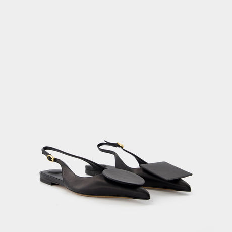 JACQUEMUS Chic Black Slingback Duelo Pumps