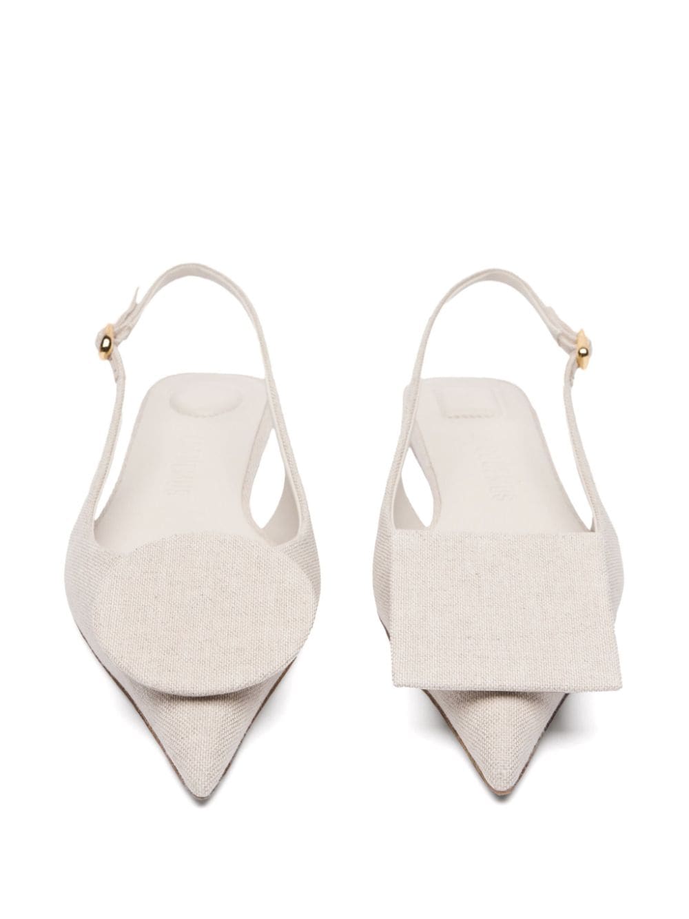 JACQUEMUS Textured Pointed Toe Slingbacks