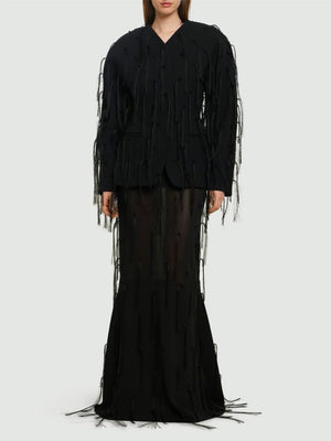 Áo khoác nữ đen phong cách, ứng dụng độc đáo - SS24