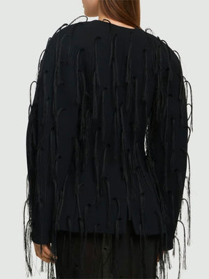 JACQUEMUS Stylish Black Women's Jacket with Unique Applications - SS24
