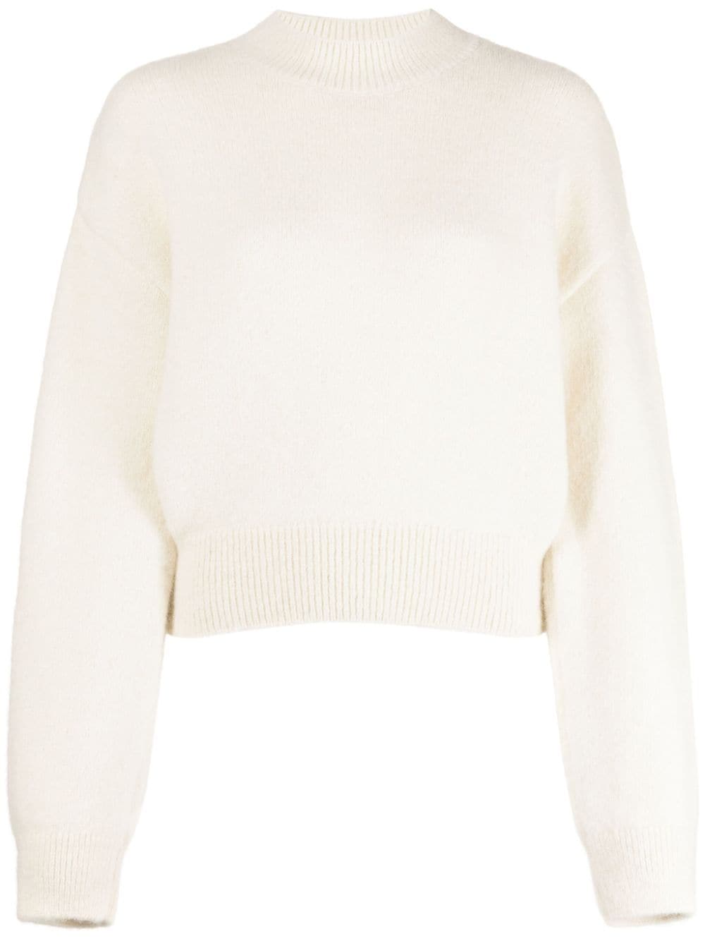 JACQUEMUS Brushed Effect Ribbed Knit Crew Neck Sweater