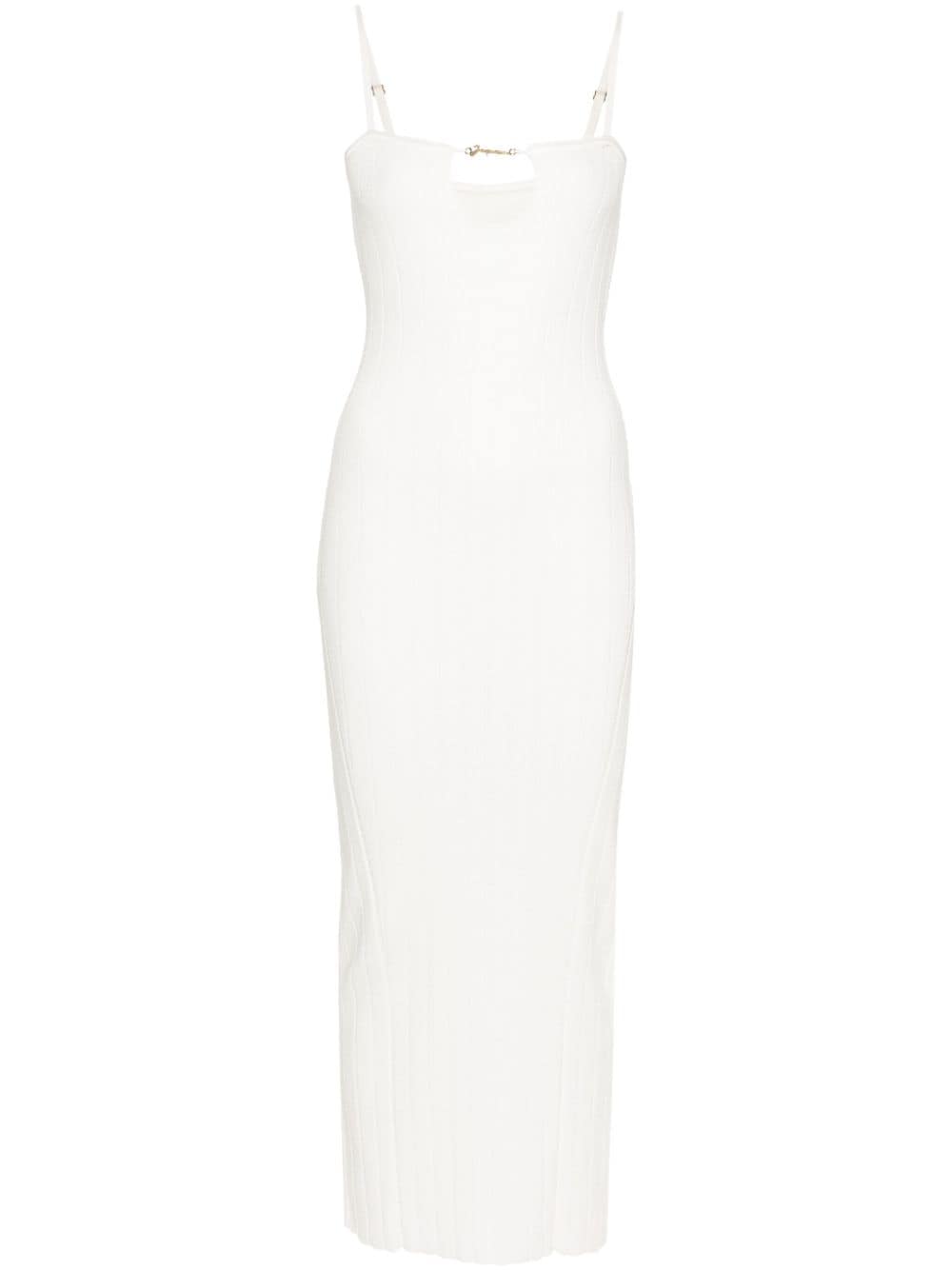 JACQUEMUS Adjustable Spaghetti Strap Bodycon Mini Dress