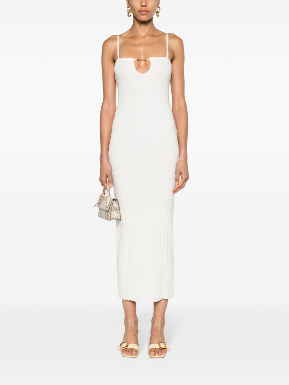 JACQUEMUS Adjustable Spaghetti Strap Bodycon Mini Dress