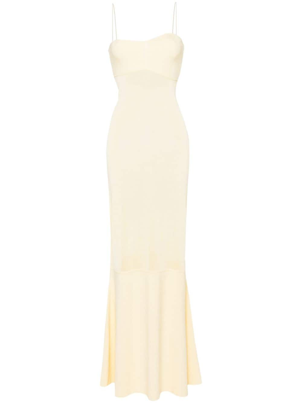 JACQUEMUS Light Yellow Mermaid Dress with Spaghetti Straps