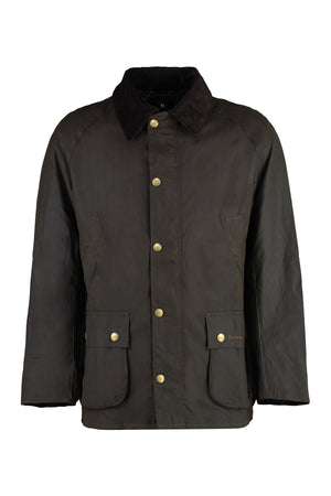 BARBOUR Men's Wax Cotton Jacket with Corduroy Collar and Check Lining