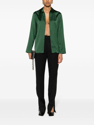 JACQUEMUS High-Waisted Straight Leg Pants with Split Cuffs