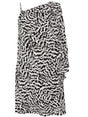 KARL LAGERFELD Asymmetric Neck Draped Mini Dress with Layered Design