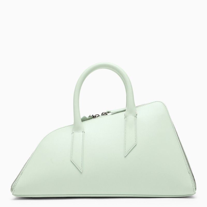 THE ATTICO Smooth Aquamarine Leather Top-Handle Handbag for Women