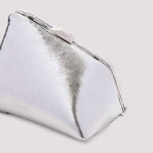 THE ATTICO Midnight Mini Clutch in Metallic Lamb Leather