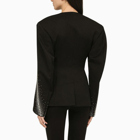 THE ATTICO One-Breasted Jacket with Rhinestones