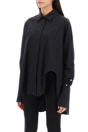 THE ATTICO Black Shirt with Monogram Snap Buttons for Women - Spring/Summer 2024 Collection