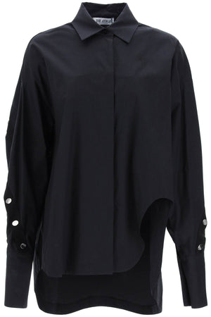 THE ATTICO Black Shirt with Monogram Snap Buttons for Women - Spring/Summer 2024 Collection