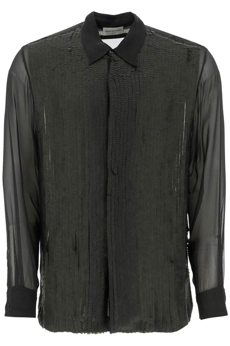 DRIES VAN NOTEN Sequin-Embellished Shirt - Size 48